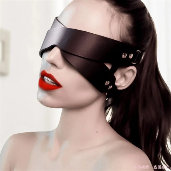 Sexy Mask For Face Women PU Leather Goth Harness Cosplay Anime Eye Mask Masquerade Party Festival Halloween Costume Fun Prop