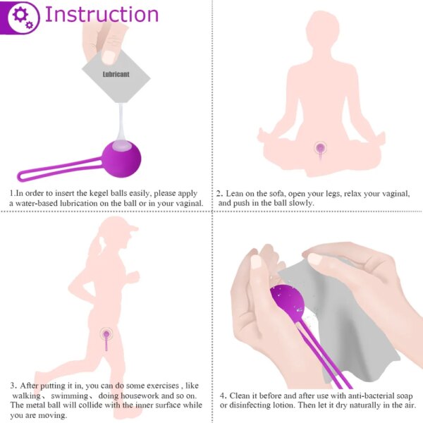 Tighten Ben Wa Vagina Muscle Trainer Kegel Ball Egg Intimate Silicone Smart Kegel Balls Vaginal Chinese Balls Sex Toys For Adult