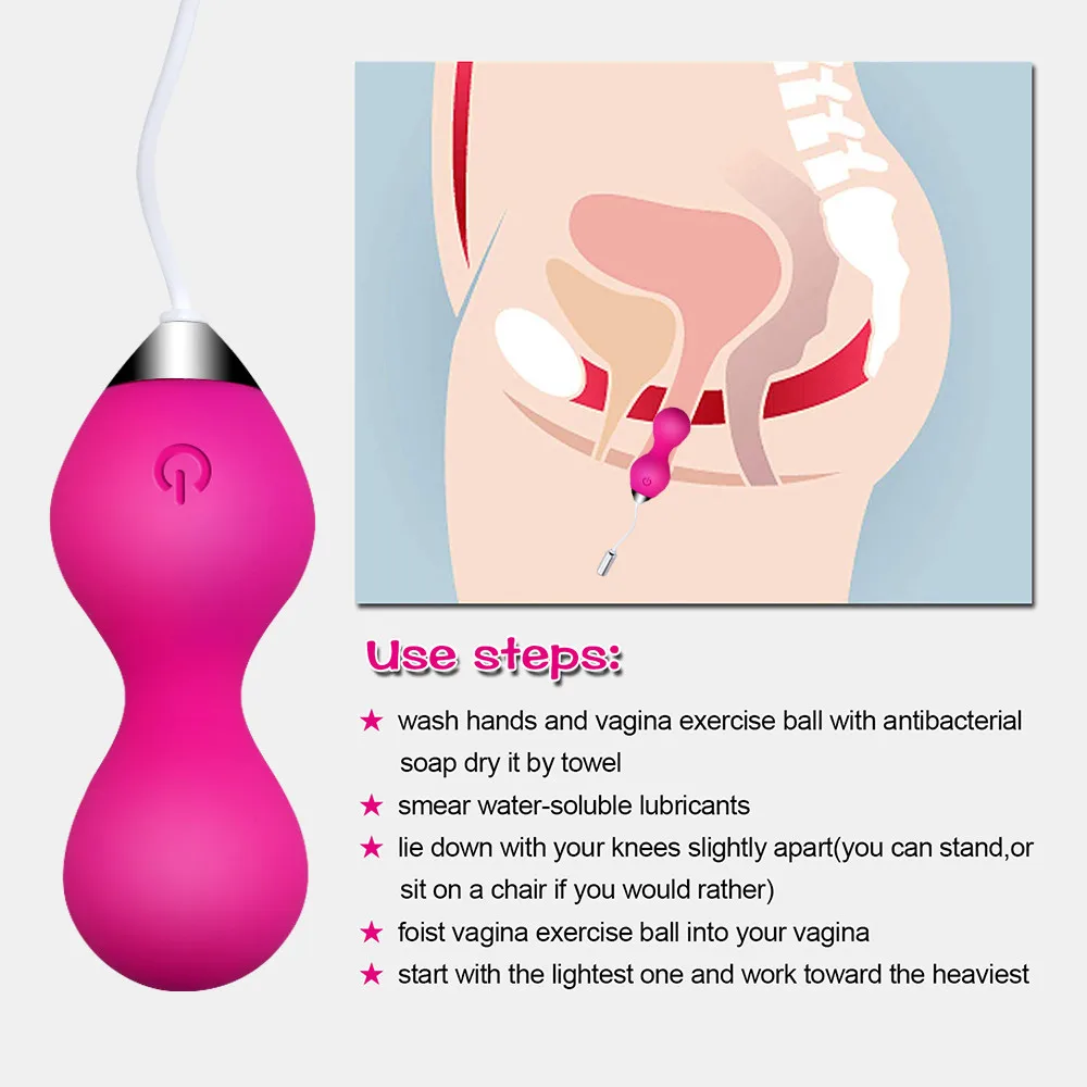 Vaginal balls Sex Toys for Women Vagina Tighten Exercise Chinese Kegel Balls Vibrator Ben Wa Geisha Pelvic Muscle Balls Trainer