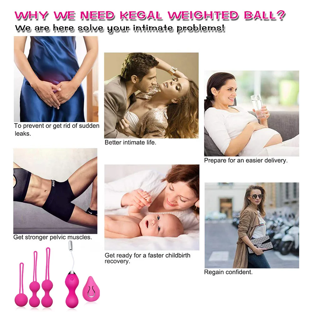 Vaginal balls Sex Toys for Women Vagina Tighten Exercise Chinese Kegel Balls Vibrator Ben Wa Geisha Pelvic Muscle Balls Trainer