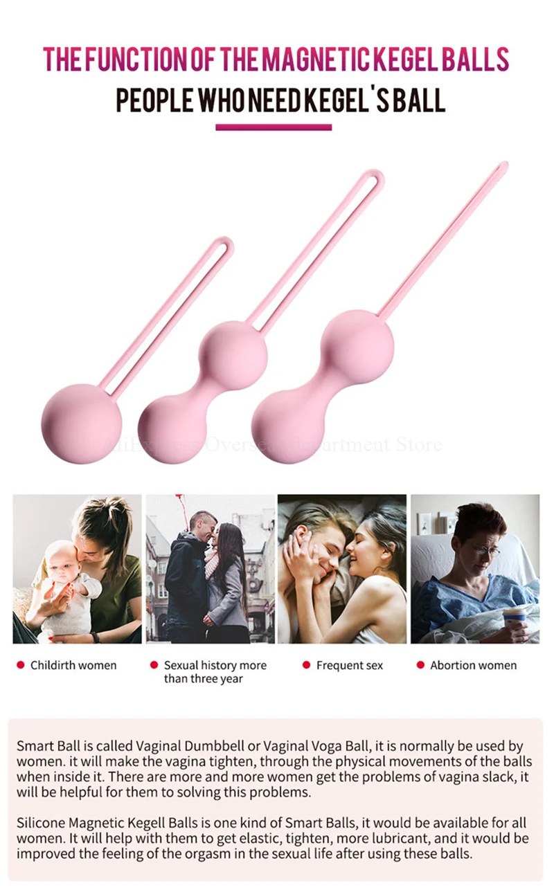 Medical Silicone Kegel Balls Exercise Tightening Device Balls Safe Ben Wa Ball for Women Vaginal massager Adult toy No Vibrator