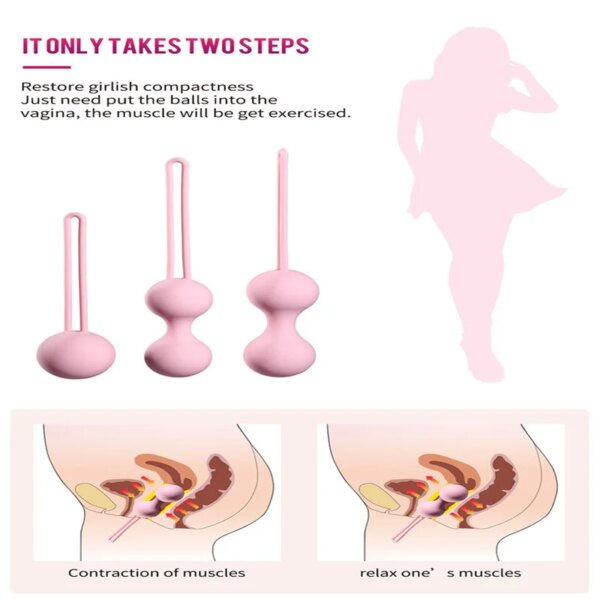 Medical Silicone Kegel Balls Exercise Tightening Device Balls Safe Ben Wa Ball for Women Vaginal massager Adult toy No Vibrator