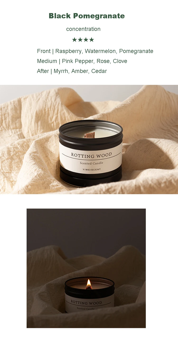 Black Tin Can Scented Aromatic Candles Wooden Wick Candle Jars with Lid Classic Home Decorative Candles Dried Flower Black Tin Can Scented Aromatic Candles Wooden Wick Candle Jars with Lid Classic Home Decorative Candles Dried Flower