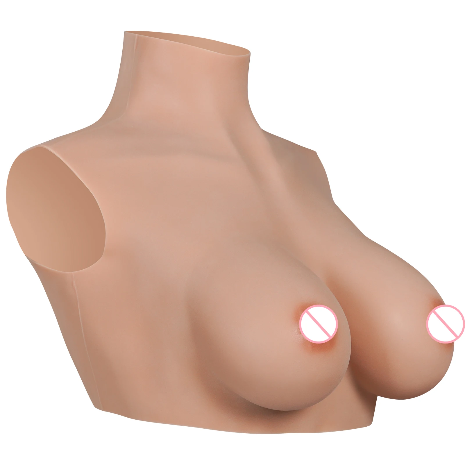 2TH GEN Fake Silicone Breast Forms Half Body Huge Boobs B/C/D/E/G Cup Transgender Drag Queen Shemale Crossdress for Men