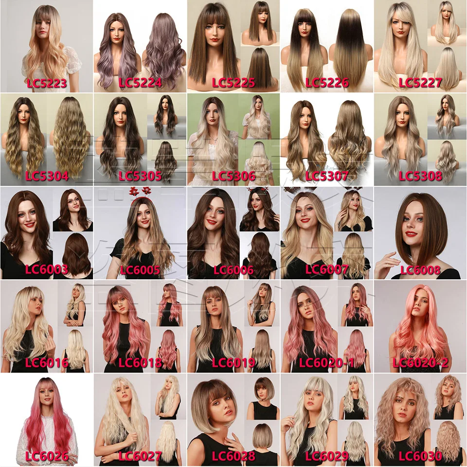 European and American White Style Amazon Cross-border Export Special Air Bangs Gradient Gold Wavy Long Curly Hair Wig