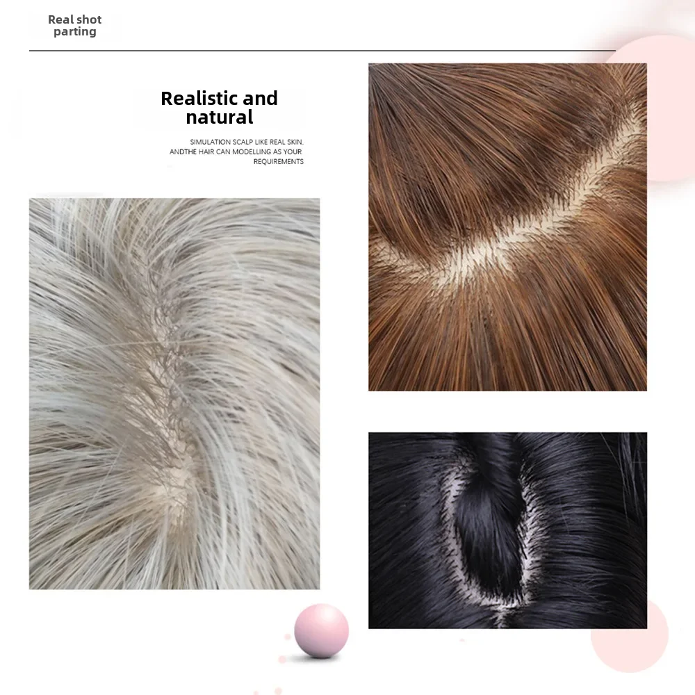 European and American White Style Amazon Cross-border Export Special Air Bangs Gradient Gold Wavy Long Curly Hair Wig
