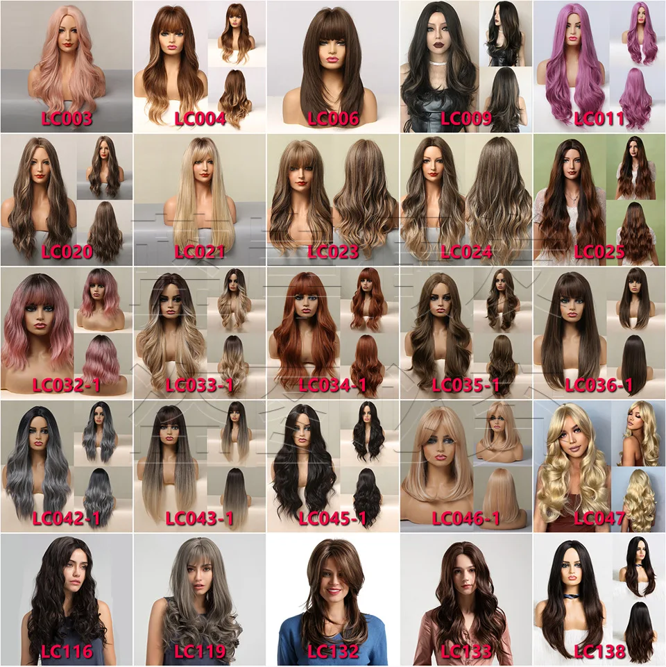 European and American White Style Amazon Cross-border Export Special Air Bangs Gradient Gold Wavy Long Curly Hair Wig