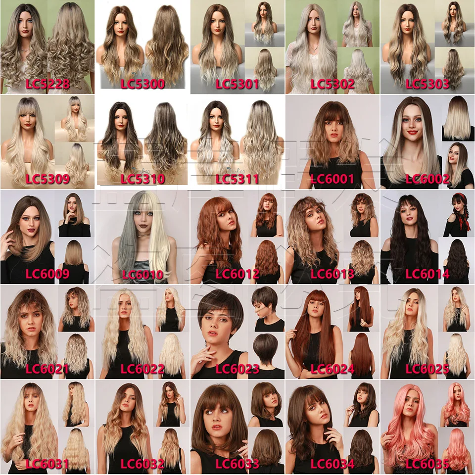 European and American White Style Amazon Cross-border Export Special Air Bangs Gradient Gold Wavy Long Curly Hair Wig