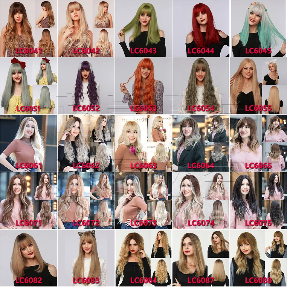 European and American White Style Amazon Cross-border Export Special Air Bangs Gradient Gold Wavy Long Curly Hair Wig