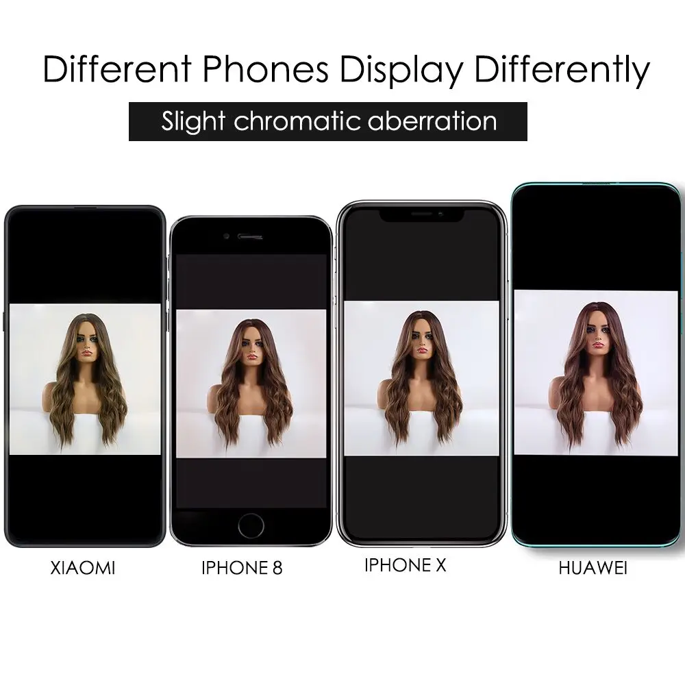Black Long Wavy Synthetic Wigs Middle Part Natural Wave Wig Heat Resistant Cosplay Party Daily Hair Wig for Women and Girls