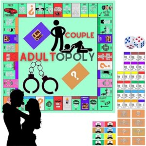 1 Set Adultopoly Board Game Adult Couples Intimacy Deck Cards for Couples Board Game Date Night Ideas Adult Sex Dice Erotic Toys