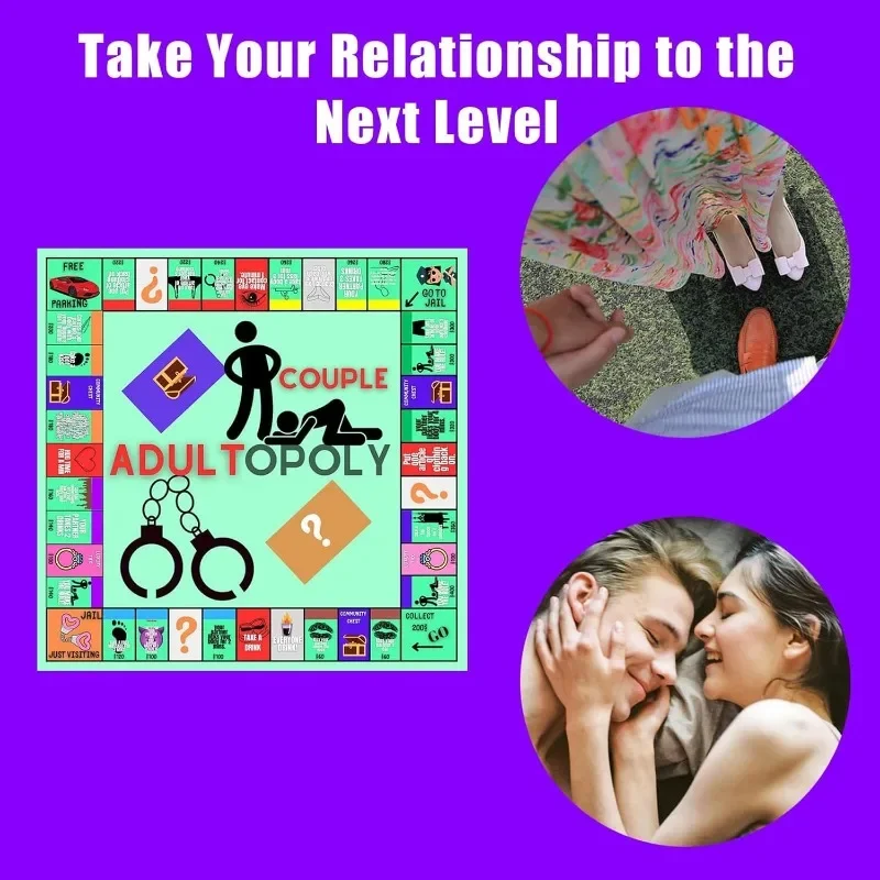 1 Set Adultopoly Board Game Adult Couples Intimacy Deck Cards for Couples Board Game Date Night Ideas Adult Sex Dice Erotic Toys
