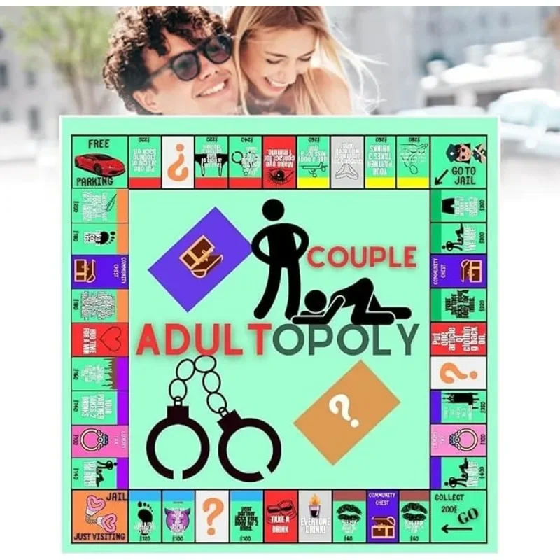1 Set Adultopoly Board Game Adult Couples Intimacy Deck Cards for Couples Board Game Date Night Ideas Adult Sex Dice Erotic Toys