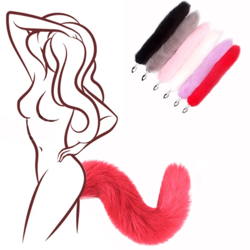 Cosplay Sex Toys for Woman Fox Mask Tail Anal Plug Metal Anus Butt Plug Mask Party Sexy Adult Mask Game BDSM Adult Game