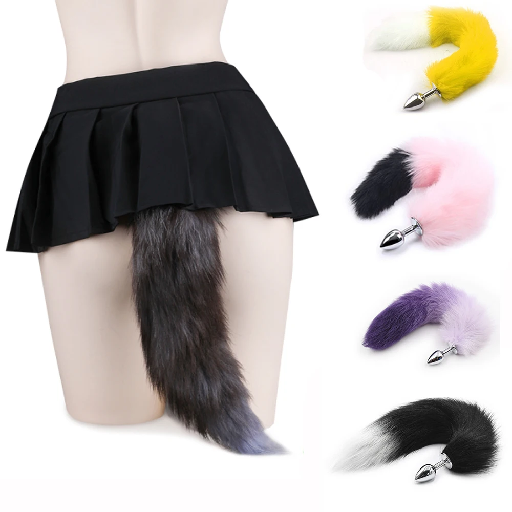 Cosplay Sex Toys for Woman Fox Mask Tail Anal Plug Metal Anus Butt Plug Mask Party Sexy Adult Mask Game BDSM Adult Game