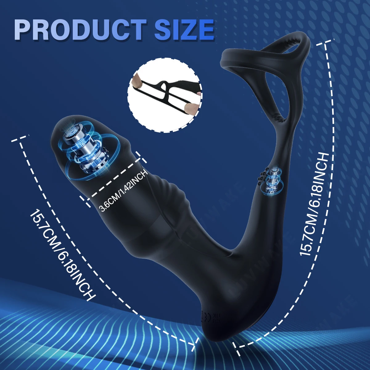 LUVWAKE Prostate Massager Anal Vibrator 9 Wiggling Thrusting with Cock Ring Butt Plug Remote Control Sex Toys P Sport Massager LUVWAKE Prostate Massager Anal Vibrator 9 Wiggling Thrusting with Cock Ring Butt Plug Remote Control Sex Toys P Sport Massager
