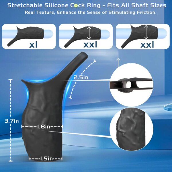 Vibrator Penis Sleeve Cock Ring Extender for Penis Testicles G Spot Stimulation Couples Adult Sex Toys for Men Women 18+