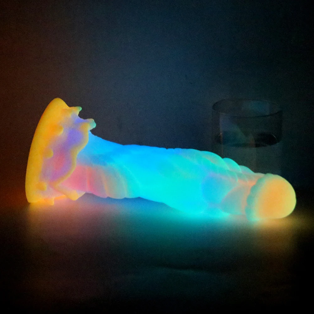 Luminous Dildos Huge Dragon Dildo Penis Silicone Glowing Monster Dildo Anal Plug Buttplug Female Masturbator Sex Toys for Women
