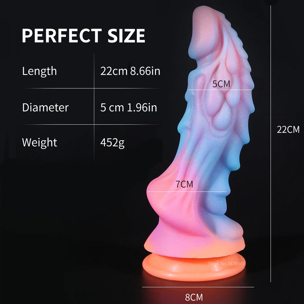 Luminous Dildos Huge Dragon Dildo Penis Silicone Glowing Monster Dildo Anal Plug Buttplug Female Masturbator Sex Toys for Women