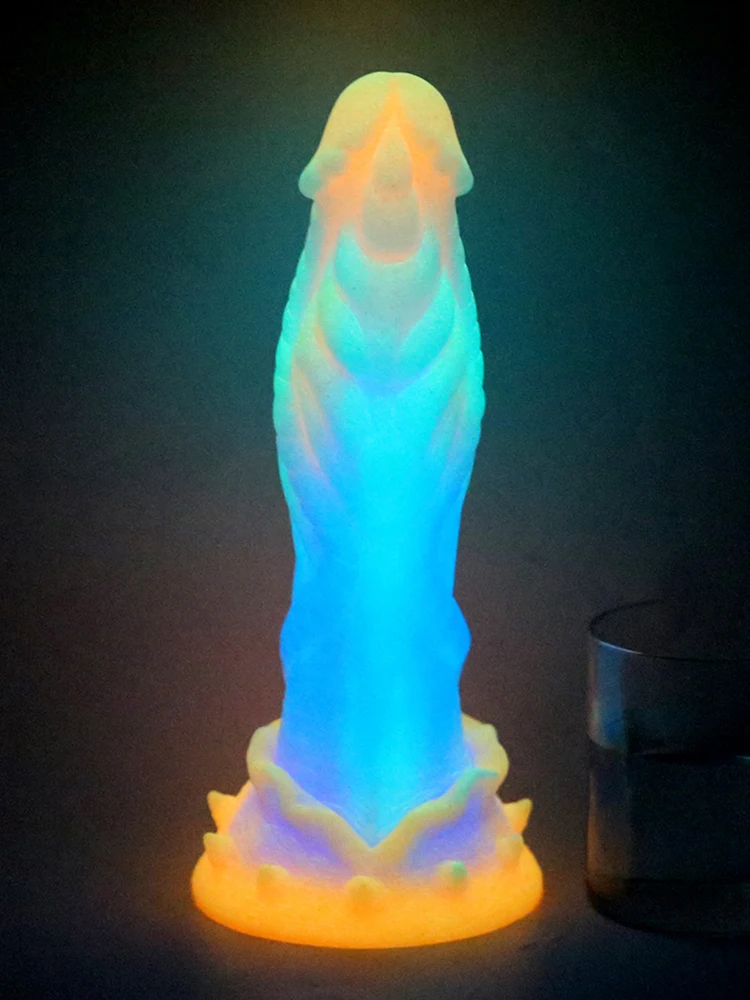 Luminous Dildos Huge Dragon Dildo Penis Silicone Glowing Monster Dildo Anal Plug Buttplug Female Masturbator Sex Toys for Women