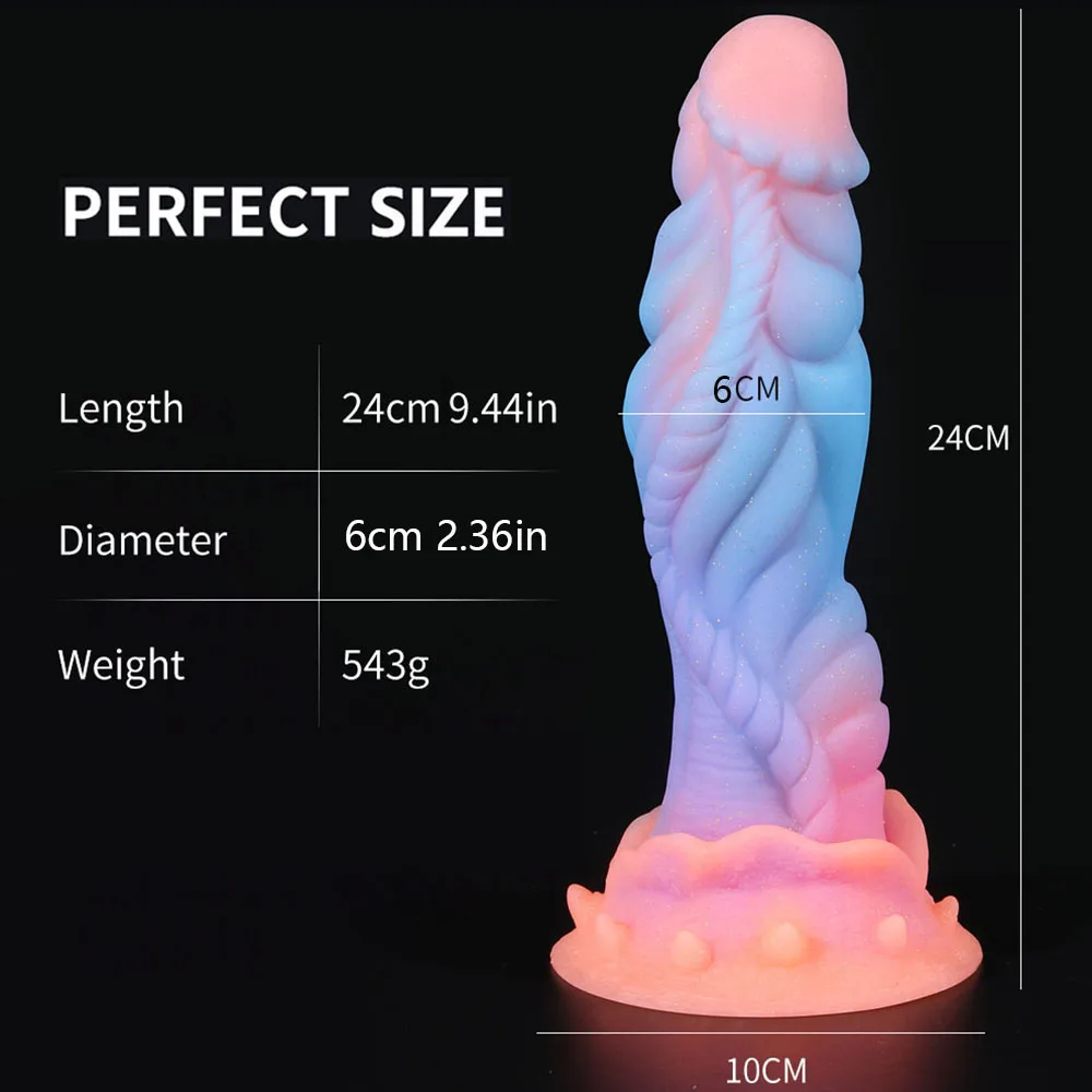 Luminous Dildos Huge Dragon Dildo Penis Silicone Glowing Monster Dildo Anal Plug Buttplug Female Masturbator Sex Toys for Women