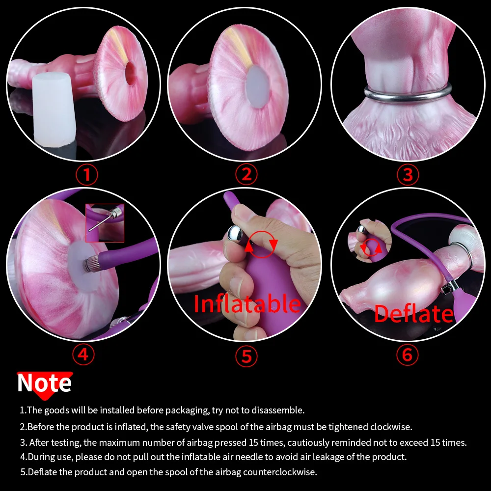 YOCY Inflatable Dildo Fantasy Dog Inflatable Anal Plug Silicone Knot Sex Toy For Women Men Dilator Prostate G-Spot Masturbator
