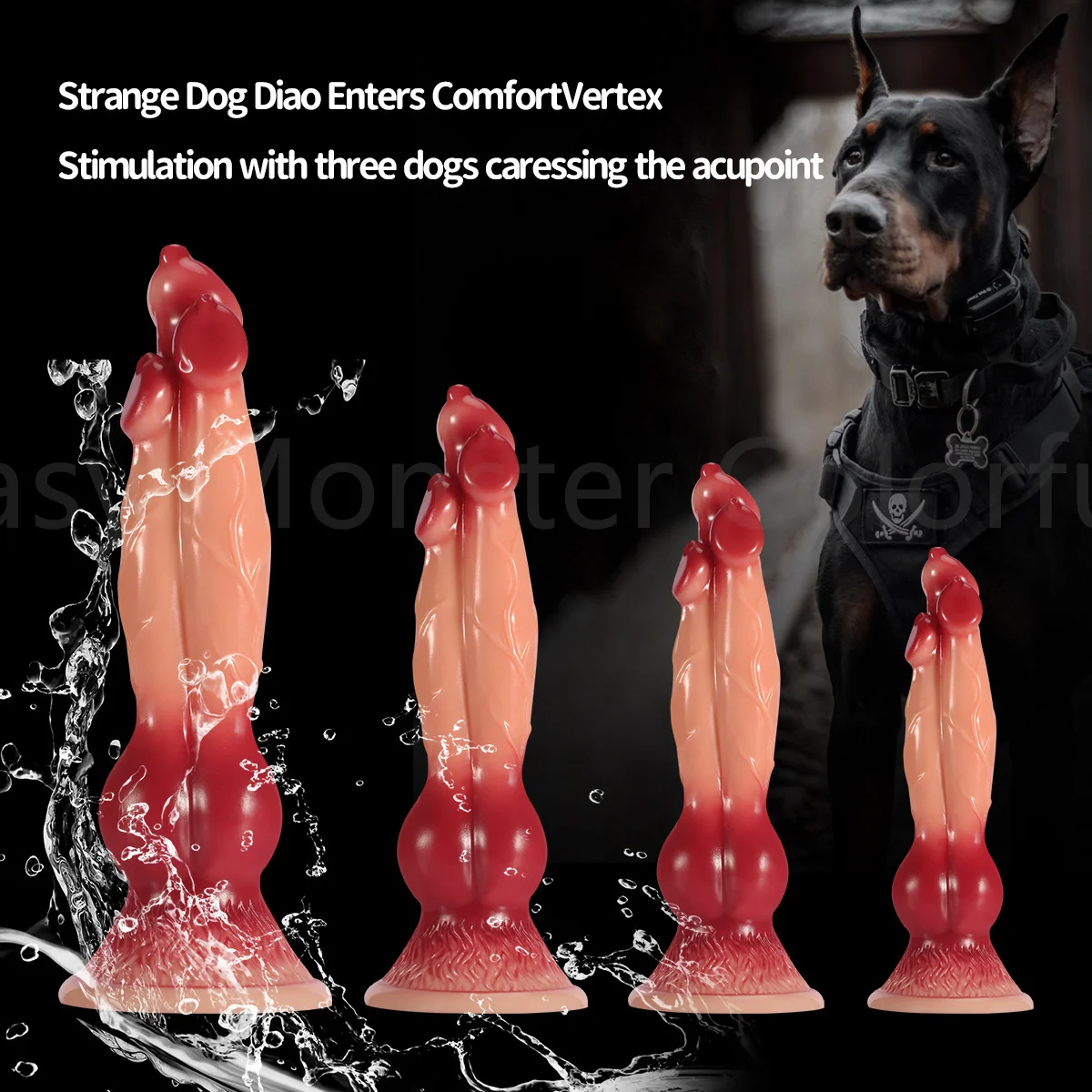 Colorful Dog Knot Dildo Realistic Fantasy Monster Creature Animal Dildo Wolf Penis Anal Plug Sex Toy For  Couples Play Game