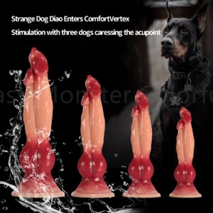 Colorful Dog Knot Dildo Realistic Fantasy Monster Creature Animal Dildo Wolf Penis Anal Plug Sex Toy For  Couples Play Game