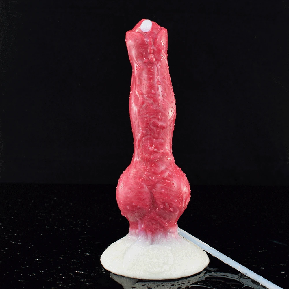 Silicone Squirting Dildo with Strong Sucker Fantasy Ejaculation Penis Big Knot Buttplug Prostate Massager Sex Toys for Men Women