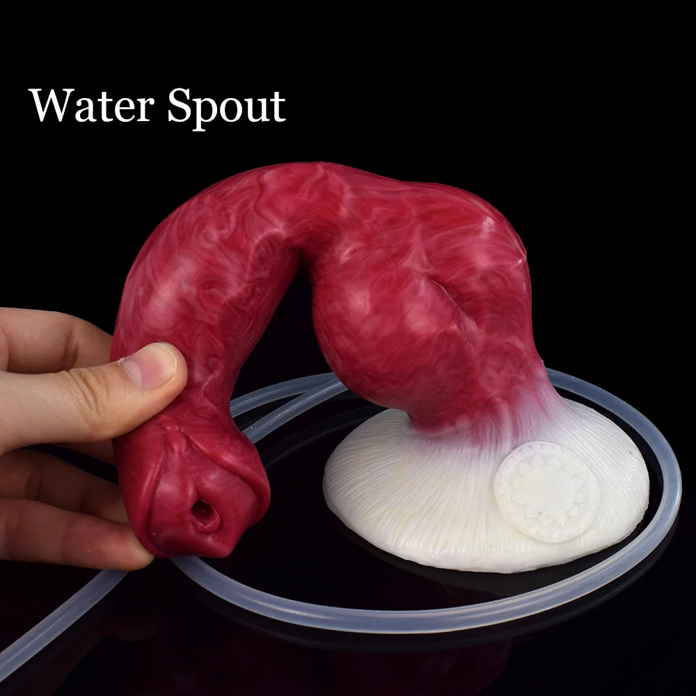 Silicone Squirting Dildo with Strong Sucker Fantasy Ejaculation Penis Big Knot Buttplug Prostate Massager Sex Toys for Men Women