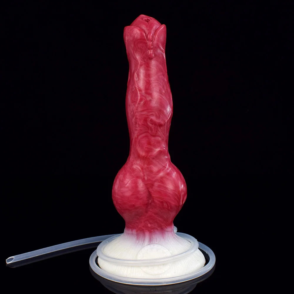 Silicone Squirting Dildo with Strong Sucker Fantasy Ejaculation Penis Big Knot Buttplug Prostate Massager Sex Toys for Men Women