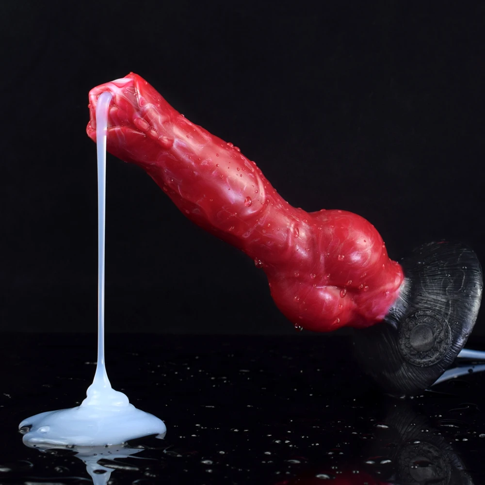 Silicone Squirting Dildo with Strong Sucker Fantasy Ejaculation Penis Big Knot Buttplug Prostate Massager Sex Toys for Men Women
