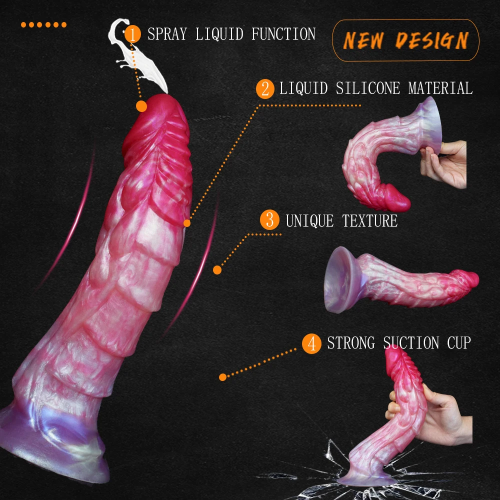 NYOTA Squirting Anal Dildo Silicone Dick Curved Scales Monster Penis Vagina Anus Massage Fantasy Masturbator Sexy Toys For Women