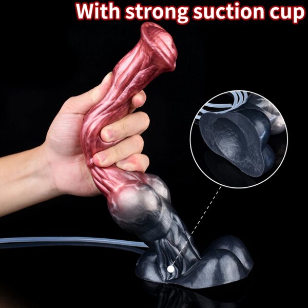 New Silicone Horse Dildo With Squirting Function Fantasy Realistic Masturbators Ejaculation Anal Plug For Women Sex Toys