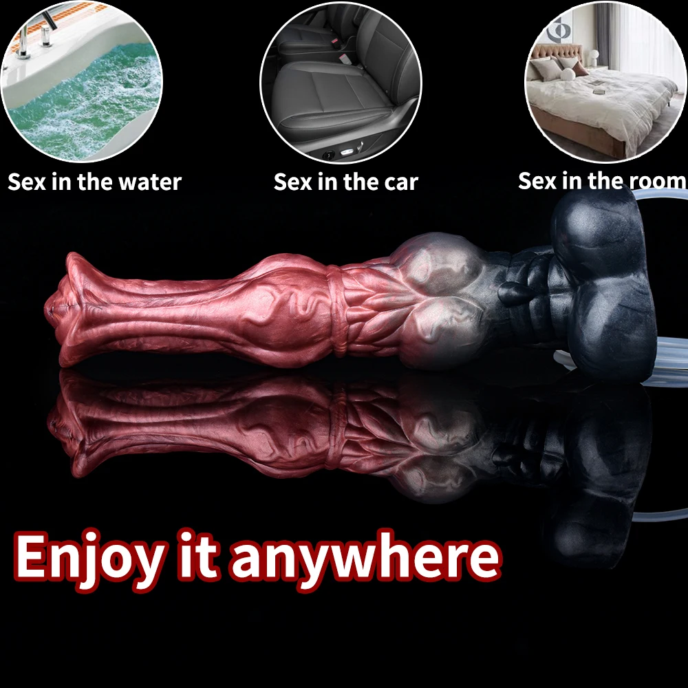 LUUK New Silicone Horse Dildo With Squirting Function Fantasy Realistic Masturbators Ejaculation Anal Plug For Women Sex Toys