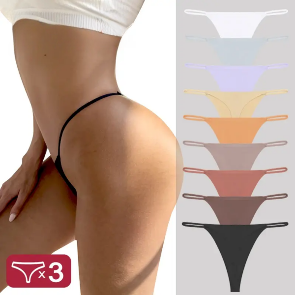 Women Sexy Seamless Thong Mluti Colors G-String Panties Hihg Elastic Underwear High Cut No Trace Lingerie XS-XL Soft Underpants