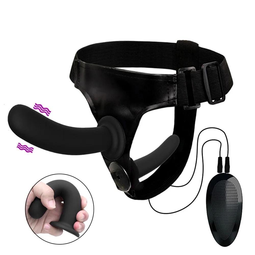 Vibrating Strapon Dildo for Women Wearable Penis Belt Strap On Anal Plug Double Dildos Harness Adult Sex Toys For Woman Lesbian