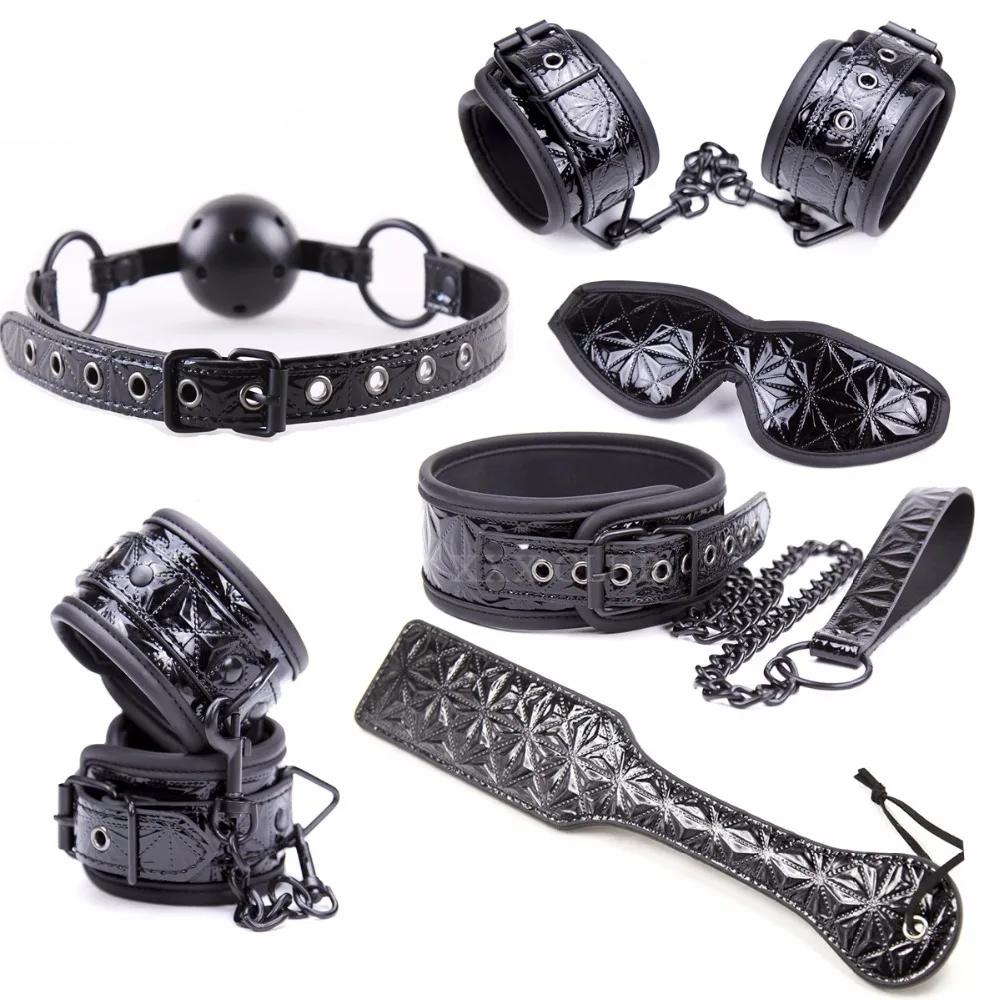 Thierry Crimson/Black Tied Ultimate Bondage Kit,Blindfold, Ball Gag, Collar, Wrist and Ankle Cuffs, Paddle Spanking Sex Toys Thierry Crimson/Black Tied Ultimate Bondage Kit,Blindfold, Ball Gag, Collar, Wrist and Ankle Cuffs, Paddle Spanking Sex Toys