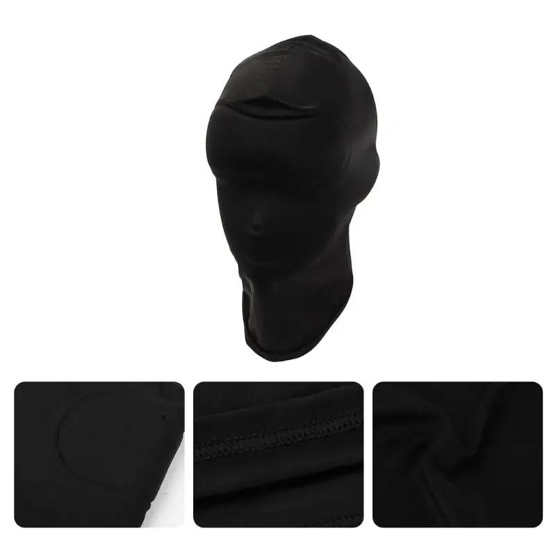 X7YA Adult Open Eye Mouth Headgear Mask Hood Blindfold Full for Head Cover BDSM Sex T