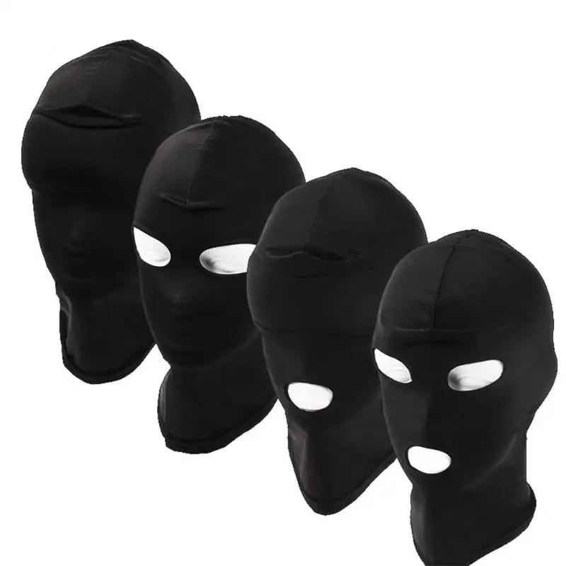 X7YA Adult Open Eye Mouth Headgear Mask Hood Blindfold Full for Head Cover BDSM Sex T