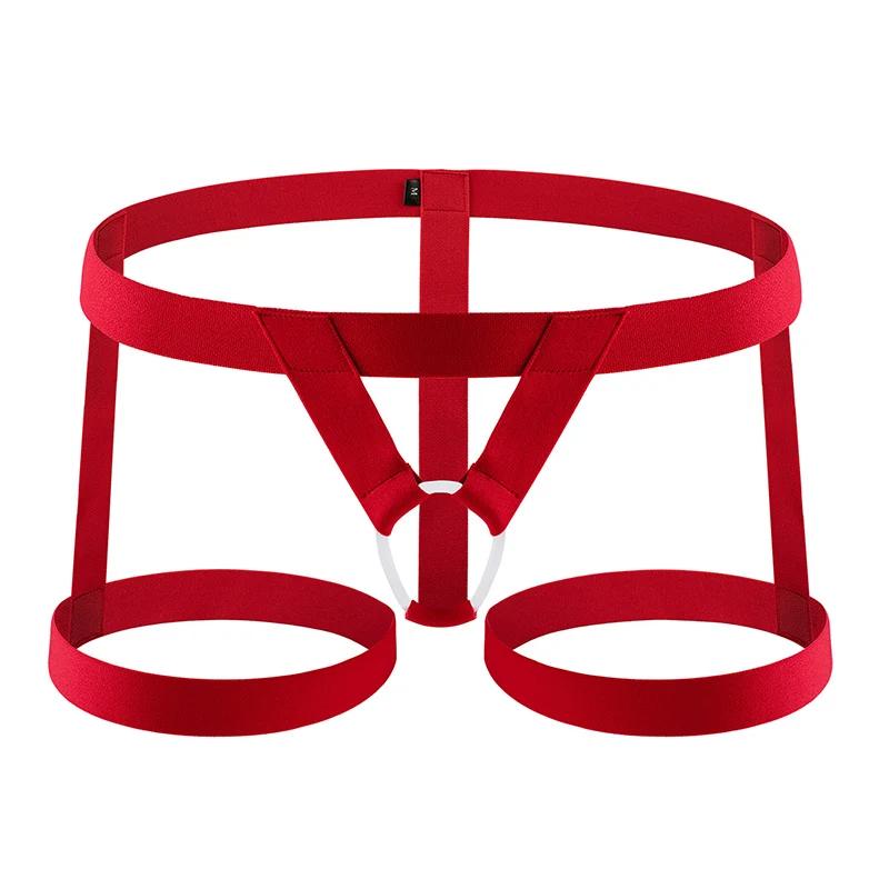CLEVER-MENMODE Men's Sexy Thong Bondage Underwear Legging Belt Cockring Suspender Band Fetish Flirting Erotic Lingerie