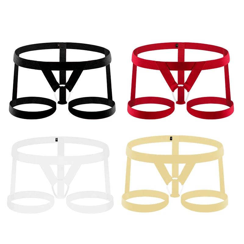 CLEVER-MENMODE Men's Sexy Thong Bondage Underwear Legging Belt Cockring Suspender Band Fetish Flirting Erotic Lingerie