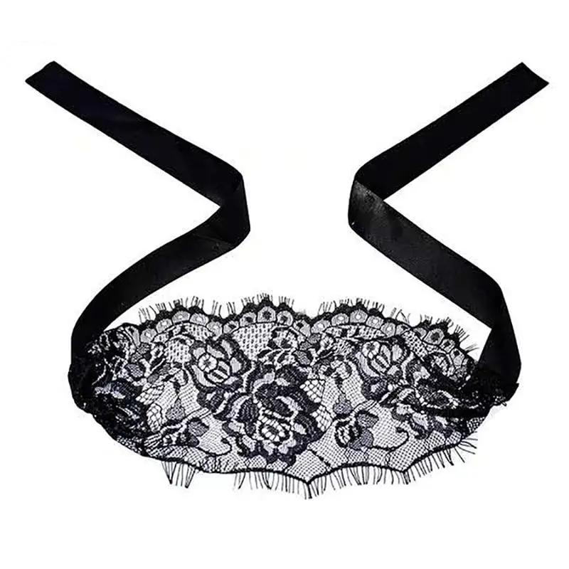 1pc Lady Sexy Lace Eye Mask Blindfolds Black White Cutout Patch Blindfolds Exotic Apparel Style Clothing for Female Hollow Game