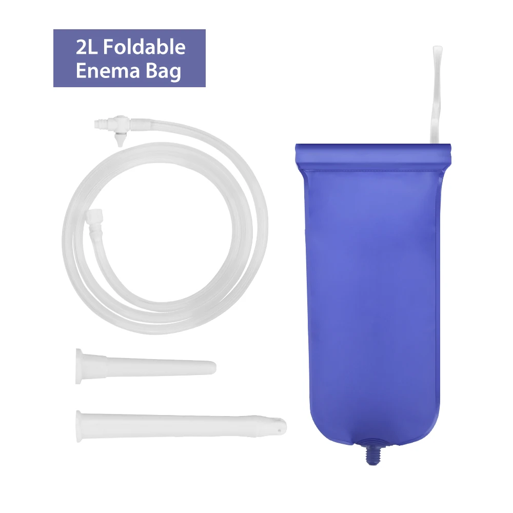 1.6L/2L Protable Enema Bag Kit Reusable Vaginal Anal Washing Silicone Water Colon Cleansing Enteroclysm Detoxified Bowel Bags