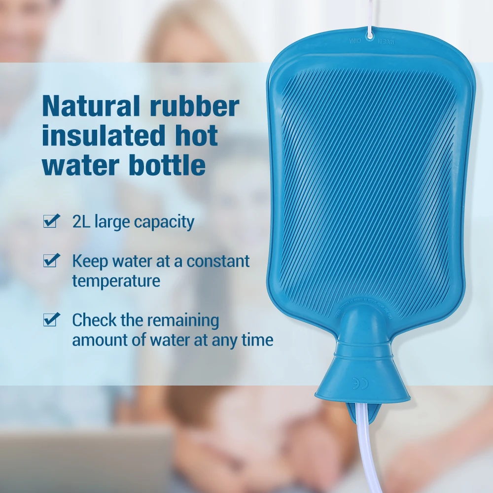 2L Enema Bag Kit Reusable Silicone Vaginal Anal Washing with 4 Nozzles Colon Cleansing Water Detoxified Health Care
