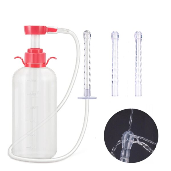 1PCS 600ML Rectal Syringe Clean Stream Anal Douche Enema Colon Cleaner Kit For Women Vaginal Clearner Anal Douche Enema Tool