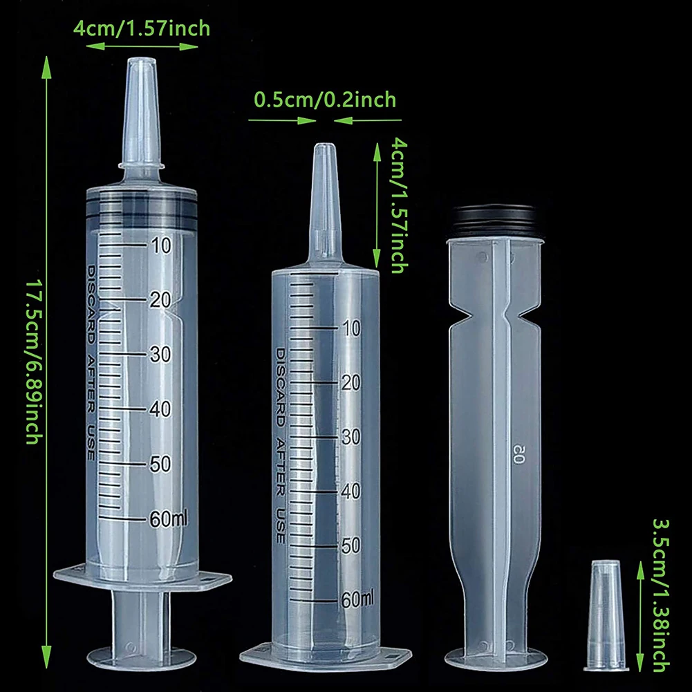 60ml/100ML Feeding Syringe Glue Filling Enema Syringe Nutrient Sterile Without Needle Watering for Industrial Hydroponics