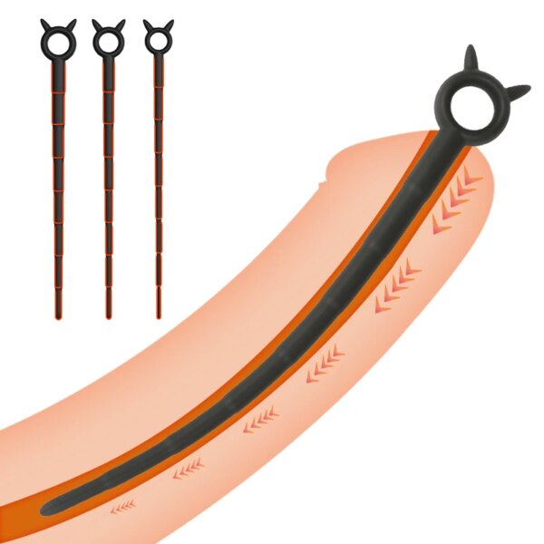 Silicone Horse Eye Stick Penis Plug Urethra Beads Urethral Stimulator Sounding Urethral Masturbation Climax Sex Toys for Men