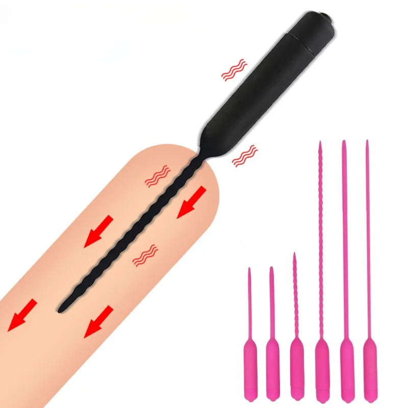 Male Urethral Vibrator 10 Frequency Vibrating Urethra Stimulation Penis Plug Insertion Urethra Sound Dilator Sex Toy for Man Gay Male Urethral Vibrator 10 Frequency Vibrating Urethra Stimulation Penis Plug Insertion Urethra Sound Dilator Sex Toy for Man Gay