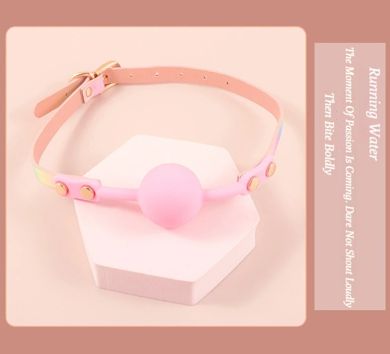 SM Bondage Luxury Set For Women Sex Toys Rainbow Leather Handcuffs/Blindfold/Collar/Gag Sex Bondage Fetish for Couples BDSM Toy